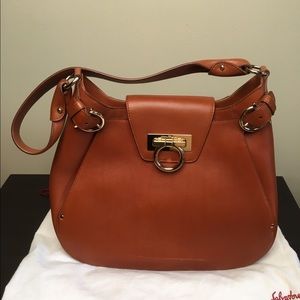 Salvatore Ferragamo Tan Shoulder Bag